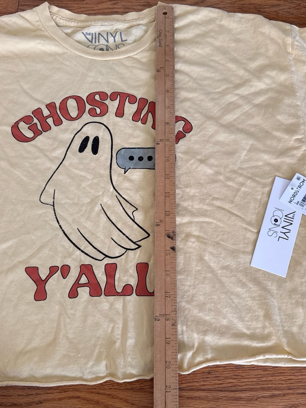 The Vinyl Icons "Ghosting Y'All" yellow Graphic Tee